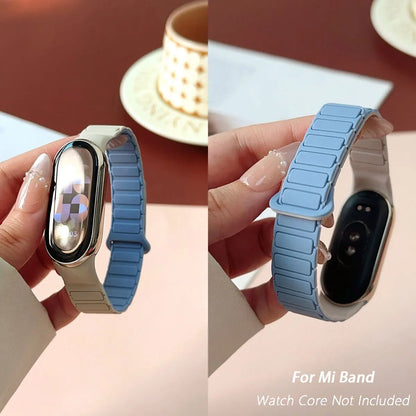 Bracelet magnétique en silicone pour Xiaomi Mi Band 10, 9, 8 – Accessoire de montre de sport