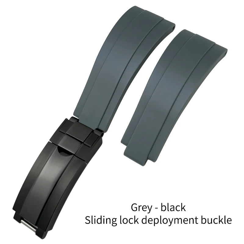 Natural Rubber Watch Strap for Rolex SUBMARINER Explorer Air King Deepsea, Soft Silicone Watch Band, High Quality, 20mm, 21mm