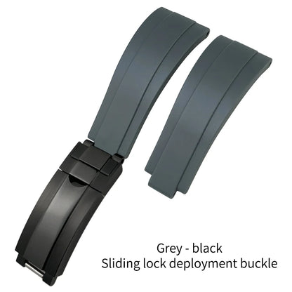 Natural Rubber Watch Strap for Rolex SUBMARINER Explorer Air King Deepsea, Soft Silicone Watch Band, High Quality, 20mm, 21mm