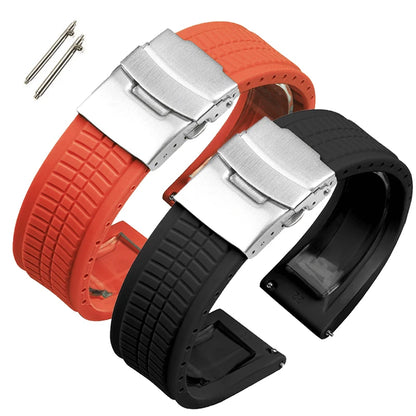 Bracelets de montre en Silicone à dégagement rapide, 20mm 22mm 24mm, pour Samsung, Seiko hommes, bandes de Sport en caoutchouc, Bracelet universel