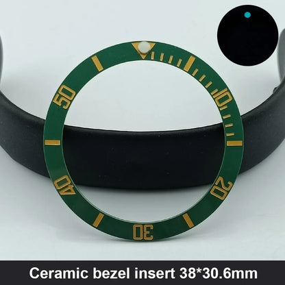 38mm x 30.6mm Sloped Ceramic Bezel GMT and Diving Watch Insert for 40mm Men's Watch Replacement Watch Bezel Inserts