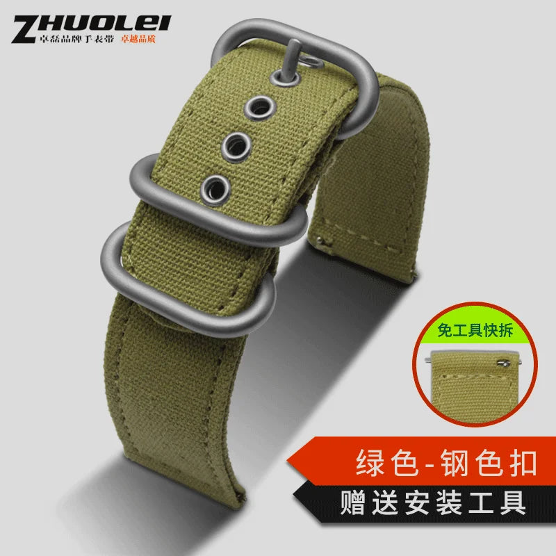Waterproof Nylon Canvas Watch Strap for Men's Watch Band for Timex Tissot Speed Hamilton Watchband 18mm 20mm 22mm 24mm