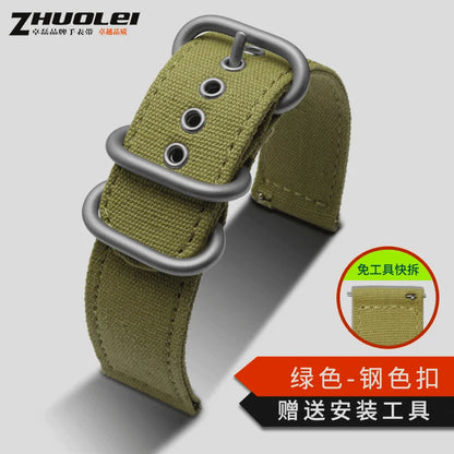 Waterproof Nylon Canvas Watch Strap for Men's Watch Band for Timex Tissot Speed Hamilton Watchband 18mm 20mm 22mm 24mm