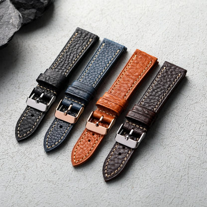 Cinturino in vera pelle italiana MBOX fatto a mano, cinturino da uomo in vera pelle marrone nera morbida non laminata da 18 20 22MM, cinturino per orologio in stile retrò