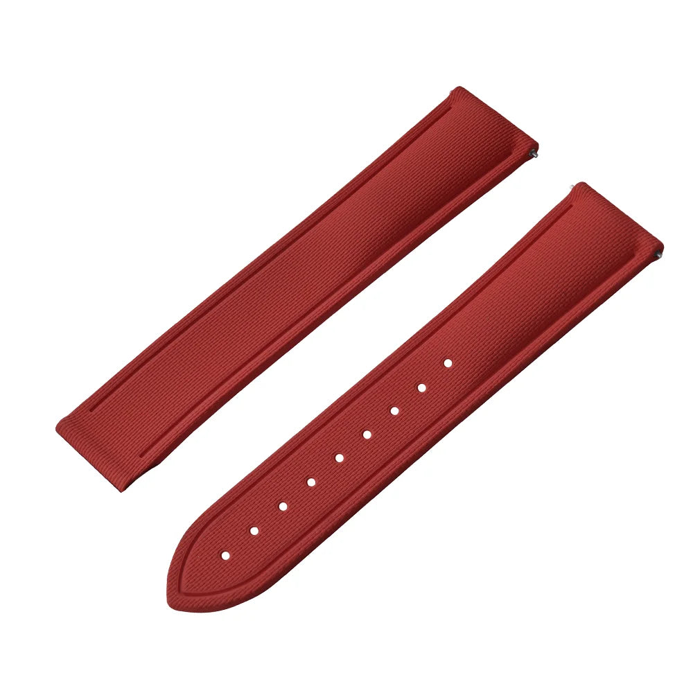 Bracelet de montre déployant de sport à motif tissé de haute qualité, 20mm 21mm 22mm, bracelet de montre en caoutchouc FKM