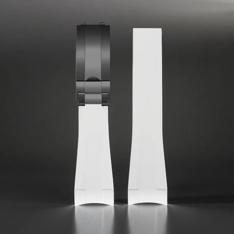 FKM – Bracelet de montre en caoutchouc, extrémités incurvées de 20mm, résistant à la sueur, pour Rolex Submariner Style et Omega x Swatch