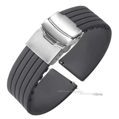 Cinturino per orologio in gomma di silicone, chiusura deployante 18mm 20mm 22mm 24mm per orologio Omega, cinturino di ricambio per cinturini sportivi Seiko
