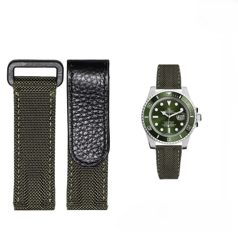 Hochwertiges Nylon-Uhrenarmband für Tudor/Omega/Rolex Daytona Water Ghost, aus Nylon-Canvas, 20 mm
