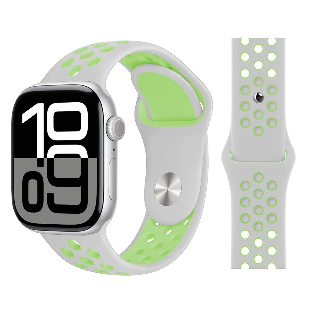 Bracelet en Silicone pour bracelets de montre Apple 46mm 44mm 45mm 40mm 41mm 42mm, Bracelet de Sport Correa iWatch série 11 10 9 SE 8 7 6 5