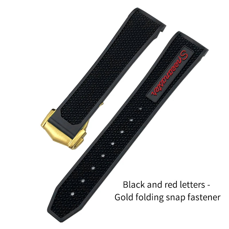 Soft Rubber and Silicone Watch Strap, 19mm 21mm 20mm 18mm, for Omega Speedmaster Seamaster 300 Sport Watch, Black and Blue Bracelets