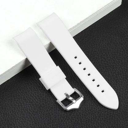 Bracelet en caoutchouc à extrémité incurvée, 20mm 22mm, en Silicone, pour Seiko, Bracelet de Sport étanche pour Rolex, haute qualité