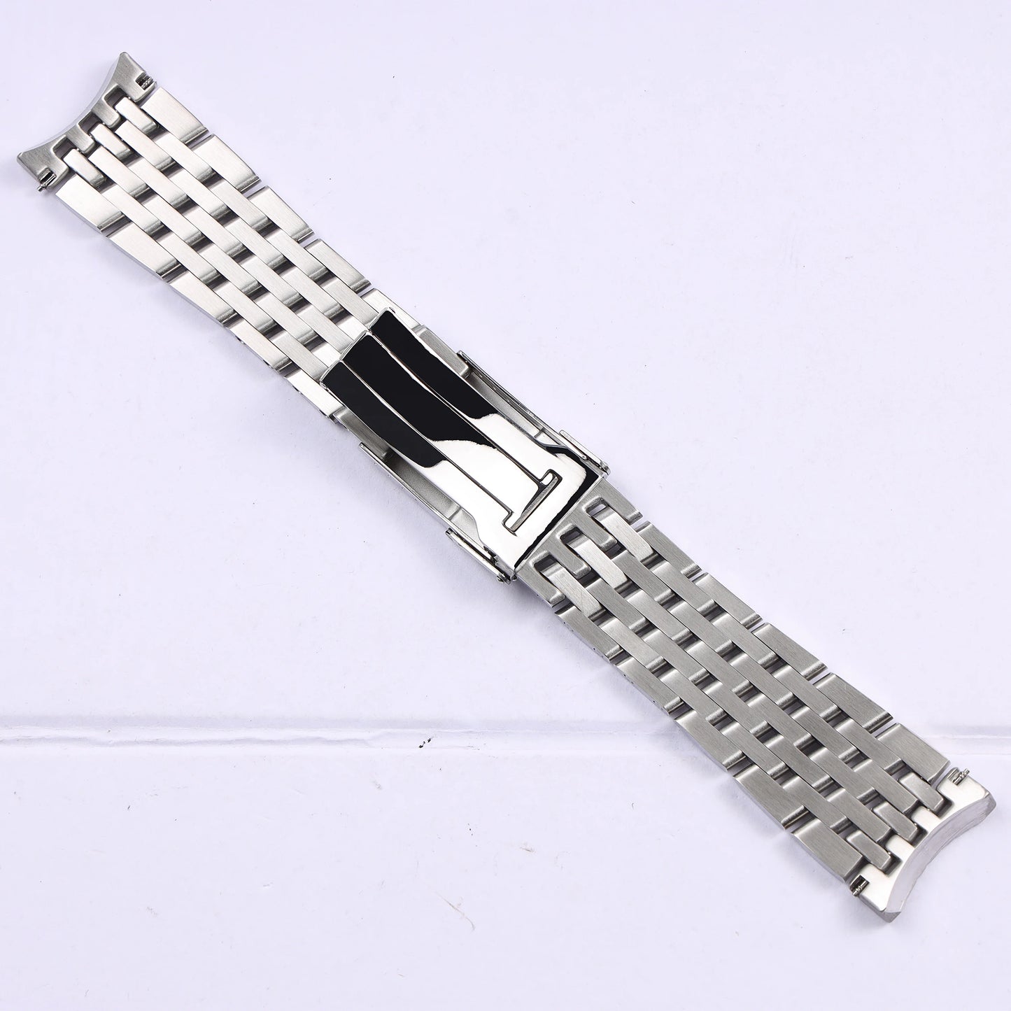 Per Breitling, maglie terminali curve nuove, a 7 perle, 24 mm, bracciale in acciaio inossidabile massiccio lucidato color argento, cinturino Navitimer