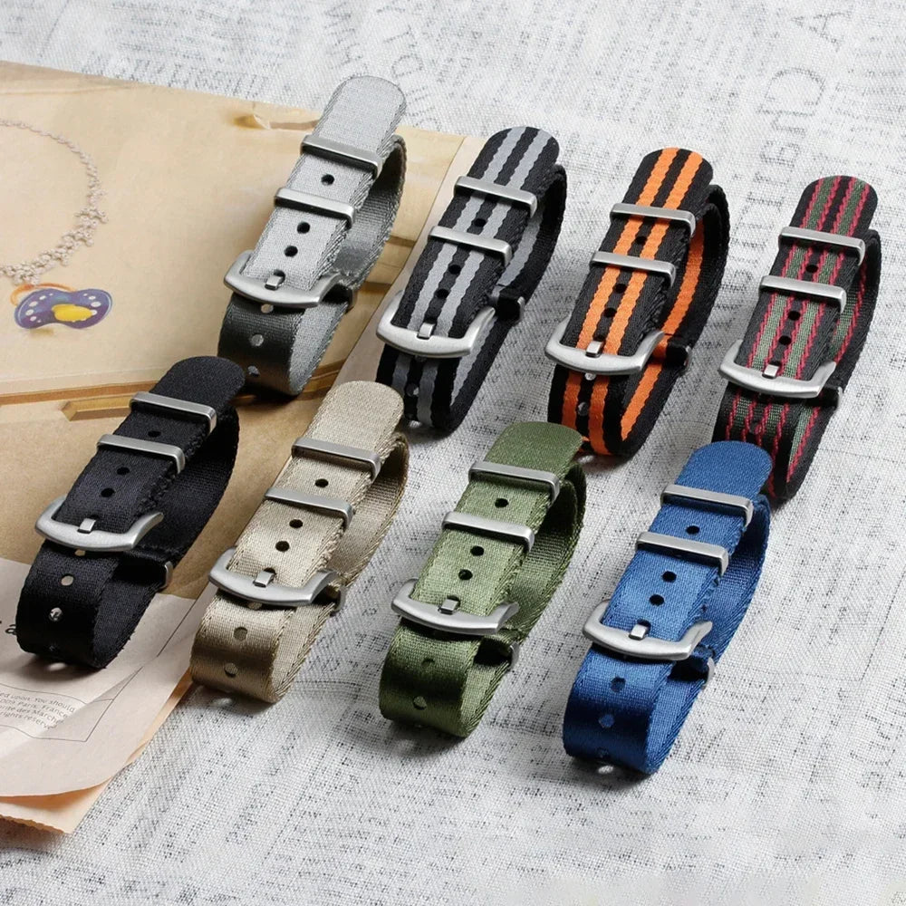 18mm 20mm 22mm Soft Nylon Strap Military Watchband for Samsung Galaxy Nylon Strap for Omega Seamaster 007