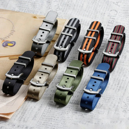18mm 20mm 22mm Soft Nylon Strap Military Watchband for Samsung Galaxy Nylon Strap for Omega Seamaster 007
