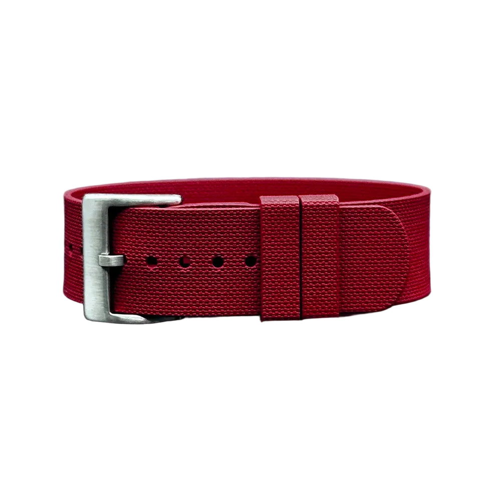 Bracelet de Montre Nato Caoutchouc Siliconé Boucle Brossé - 24,5cm