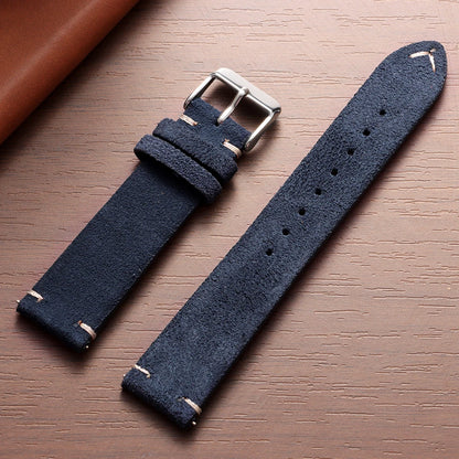 Bracelet de montre Vintage en cuir suédé, bracelet de montre en cuir de veau à dégagement rapide, 14/16/18/19/20/21/22mm, bracelet de remplacement avec boucle ardillon