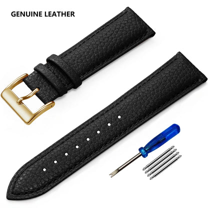 SAMCO Genuine Leather Watch Strap for Men and Women, 12mm, 14mm, 16mm, 18mm, 19mm, 20mm, 21mm, 22/24mm, High Quality Watch Strap, Watch Strap + Tool