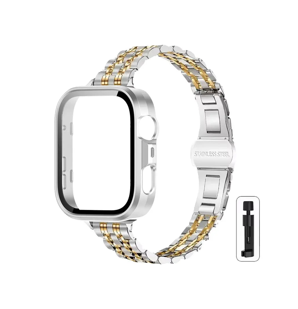 Bracelet en acier inoxydable + coque en verre pour Huawei Watch Fit 5 5Pro 4 /4 Pro, protection d'écran, cadre pare-chocs, coque, accessoires