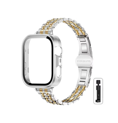 Bracelet en acier inoxydable + coque en verre pour Huawei Watch Fit 5 5Pro 4 /4 Pro, protection d'écran, cadre pare-chocs, coque, accessoires