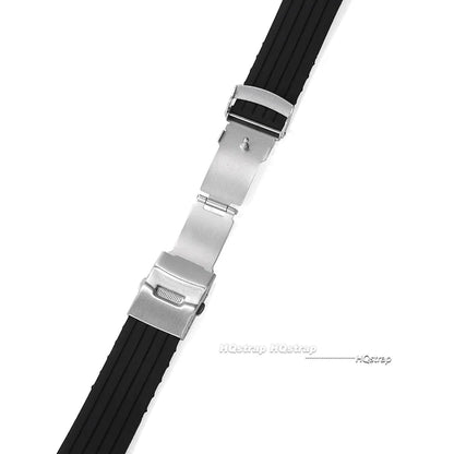 Cinturino per orologio in gomma di silicone, chiusura deployante 18mm 20mm 22mm 24mm per orologio Omega, cinturino di ricambio per cinturini sportivi Seiko