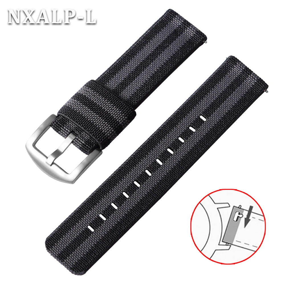18mm 20mm 22mm 24mm Nylon Elastic Watch Strap Army Woven For Seiko Bracelet Military Sport Watch Band For Men Quick Release