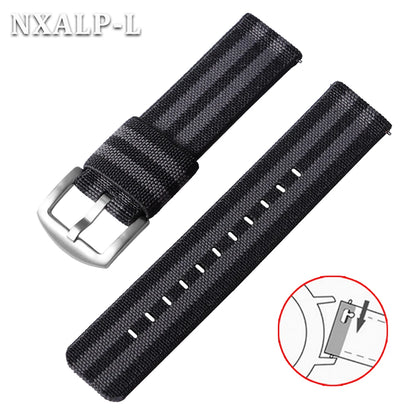18mm 20mm 22mm 24mm Nylon Elastic Watch Strap Army Woven For Seiko Bracelet Military Sport Watch Band For Men Quick Release