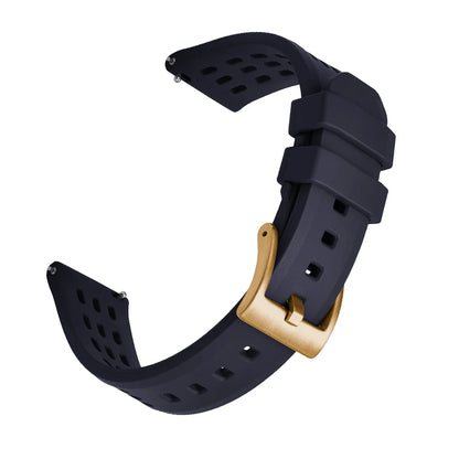 High Quality Quick Release FKM Fluoro Rubber Watch Strap 20mm 22mm New Design Porous Structure Ventilate FPM Rubber Watch Straps