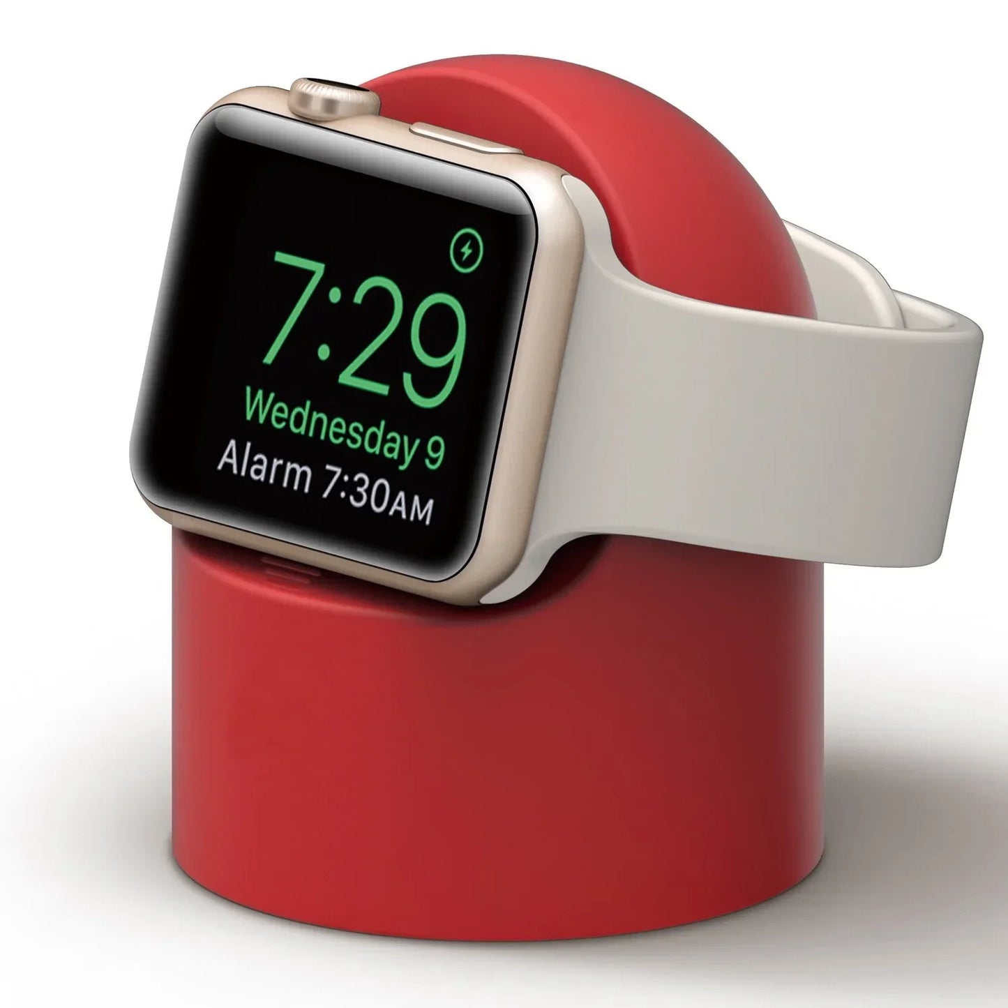 Supporto per caricabatterie Apple Watch Series Ultra/8/SE2/7/6/SE/4/3 49mm/45mm/44mm/42mm/41mm/40mm/38mm, Modalità Comodino in Silicone Resistente