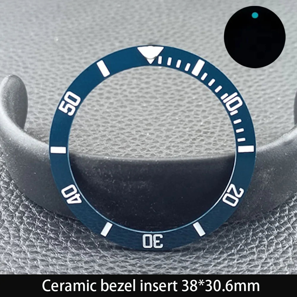 38mm x 30.6mm Sloped Ceramic Bezel GMT and Diving Watch Insert for 40mm Men's Watch Replacement Watch Bezel Inserts
