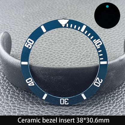 38mm x 30.6mm Sloped Ceramic Bezel GMT and Diving Watch Insert for 40mm Men's Watch Replacement Watch Bezel Inserts