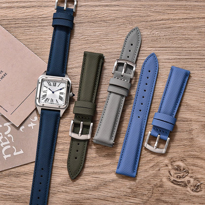 Nueva correa de tela de vela recubierta de 18/19/20/22 mm, tela deportiva, impermeable, accesorios universales para reloj inteligente Huawei/Samsung