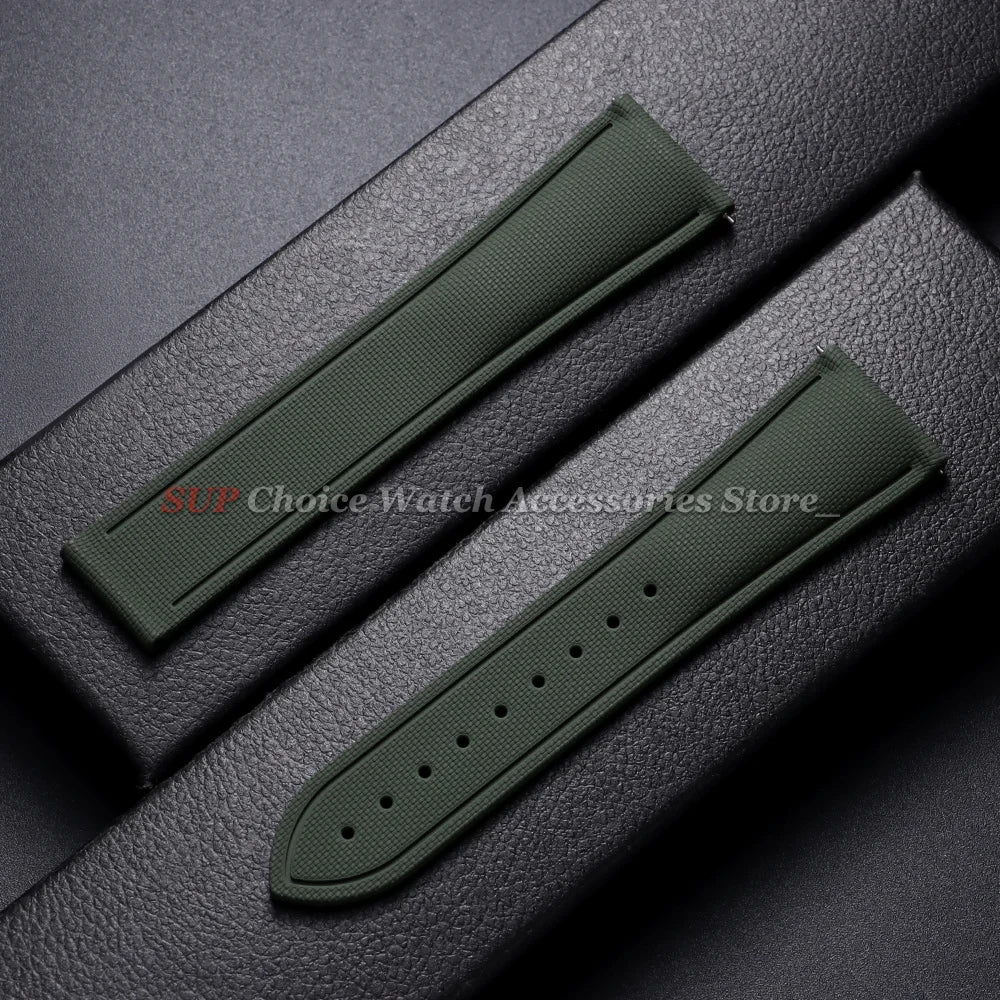 Bracelet universel à dégagement rapide 20mm 21mm 22mm, bracelet de montre étanche en caoutchouc FKM pour Omega, Rolex, Seiko
