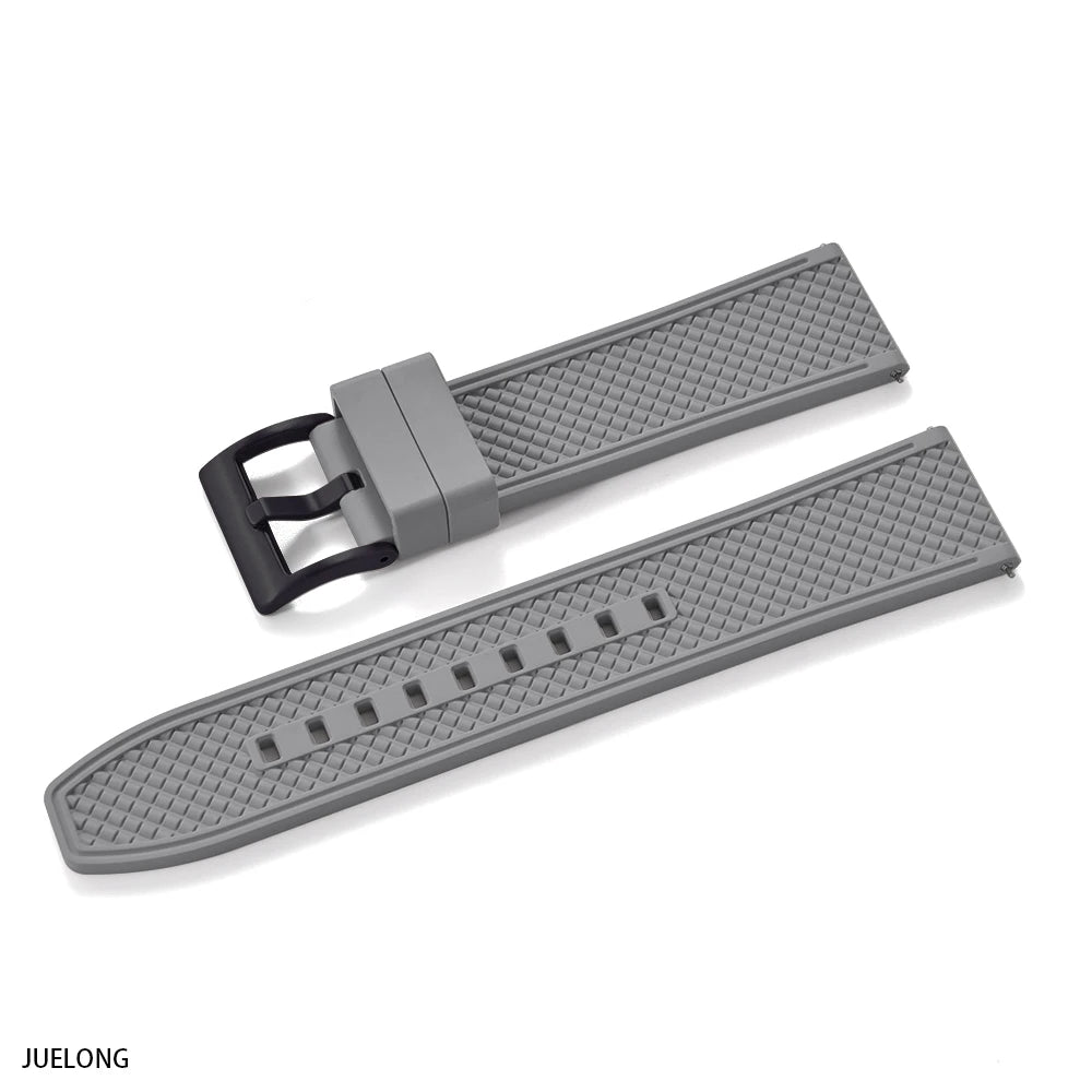 2025 NewFKM Bracelet de montre en caoutchouc 18 mm/20 mm/22 mm/24 mm |   Sangle de plongée à dégagement rapide, étanche, Anti-allergie, pour Seiko/Citizen/Garmin