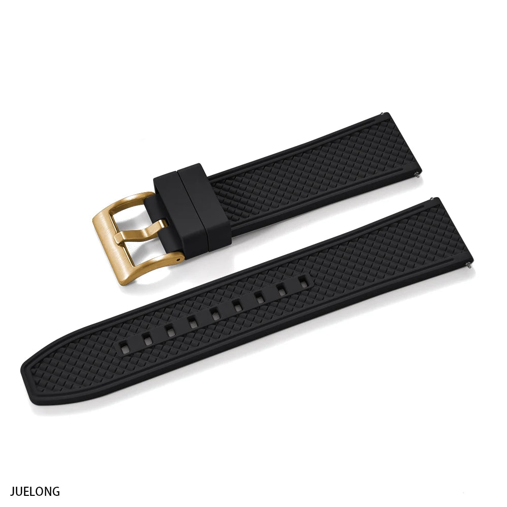 2025 NewFKM Bracelet de montre en caoutchouc 18 mm/20 mm/22 mm/24 mm |   Sangle de plongée à dégagement rapide, étanche, Anti-allergie, pour Seiko/Citizen/Garmin