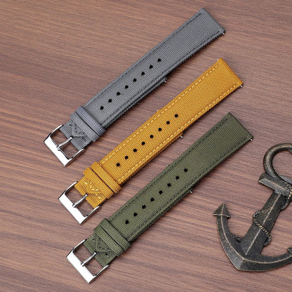 Cinturino per orologio in tessuto a vela impermeabile, 18mm 19mm 20mm 21mm 22mm 24mm, cinturino in nylon doppio strato, sgancio rapido, per orologio sportivo da uomo