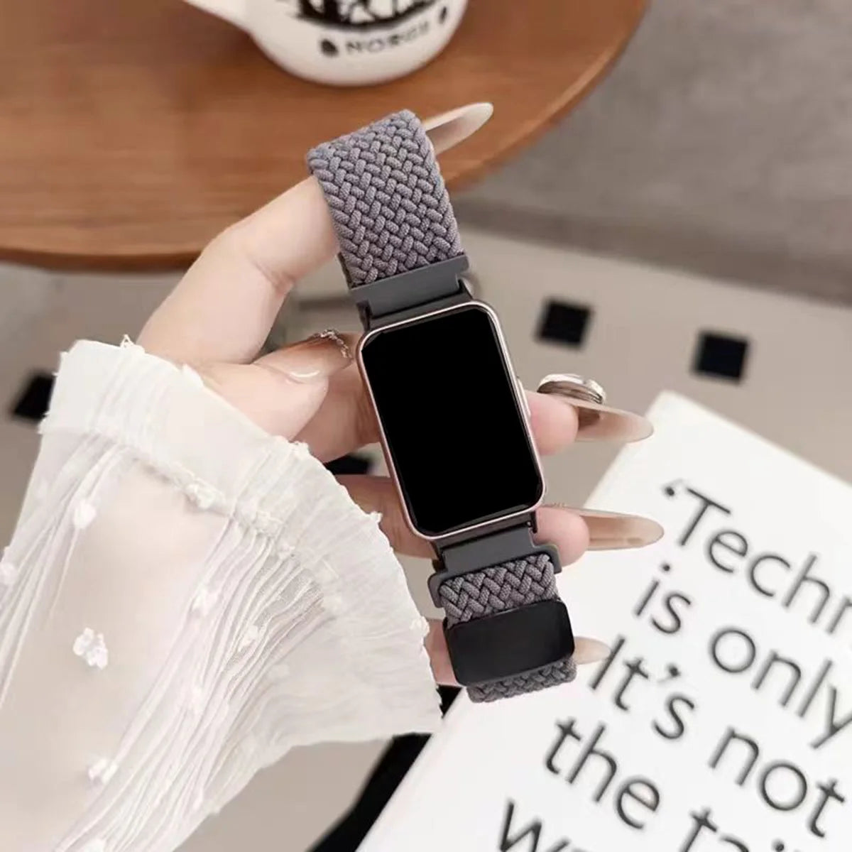 Braided Nylon Strap for Samsung Galaxy Fit 3, Breathable Bracelet for Galaxy Fit3, Resilient Buckle