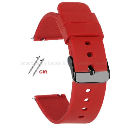 10mm 12mm 14mm 15mm 16mm 18mm 20mm 21mm 22mm 24mm Silicone Watch Band Quick Release Watch Strap for Men Women Universal Wristband