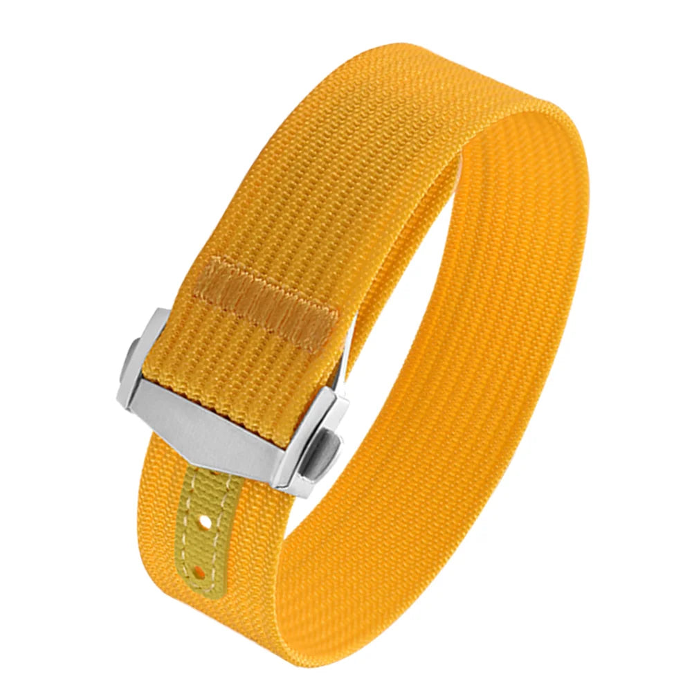 Canvas and Nylon Watch Strap, 18-20-22mm, for Omega X Swatch MoonSwatch for Seiko Men Women Sport, Waterproof, Folding Buckle