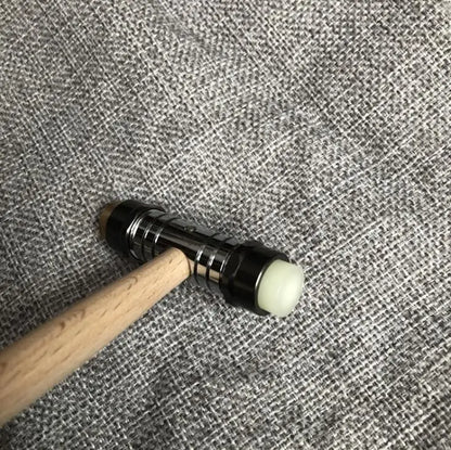 Marteau de réparation de montres avec main en bois, 2 en 1, tête en laiton et plastique, maillet pour horlogers W0629