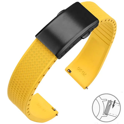 Bracelet montre Racing / Aviateur en caoutchouc Premium - Rapide, Boucle Déployante - A Découper