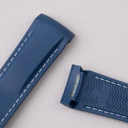 Bracelet de montre en caoutchouc FKM Fluororubber 19/20/21/22 mm à extrémités courbées pour Omega Strap 300 SEAMASTER 600 Planet Ocean Speedmaster