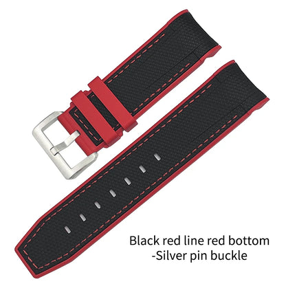 Nuovo cinturino per orologio morbido da 22mm 23mm, adatto per Tudor Bronze Black Bay GMT Pelagos con estremità curva, cinturino per orologio in gomma silicone impermeabile