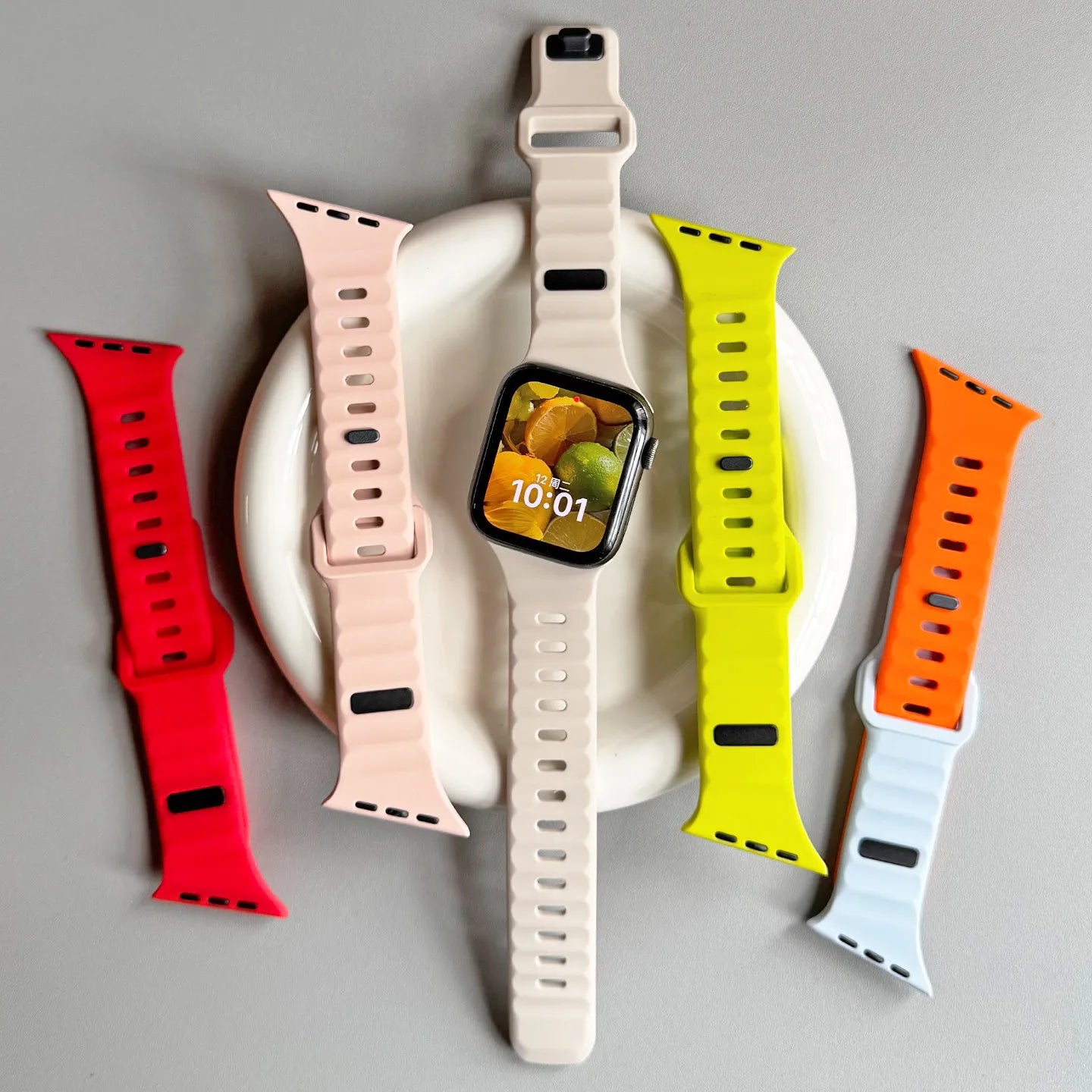 Bracelet en silicone irrégulier pour Apple Watch Ultra 49mm 40mm 41mm 44mm 45mm 46mm Correa Bracelet iWatch Series 11 10 9 8 7 6 SE