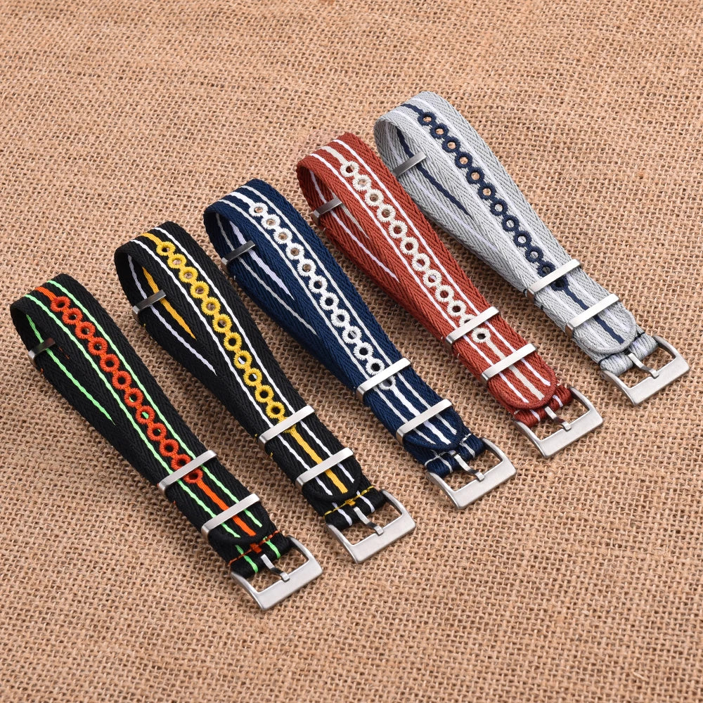 Bracelets de montre lumineux en Nylon recyclé, 20mm 22mm, tissés brodés, écologiques, pour montres de la série Scuba cinquante