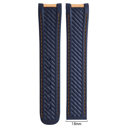 Natural rubber watch strap, 20mm, for Omega Seamaster Aqua Terra, 150M, 41mm, AT150, 220, 231, rose gold, curved end, sport, 19mm