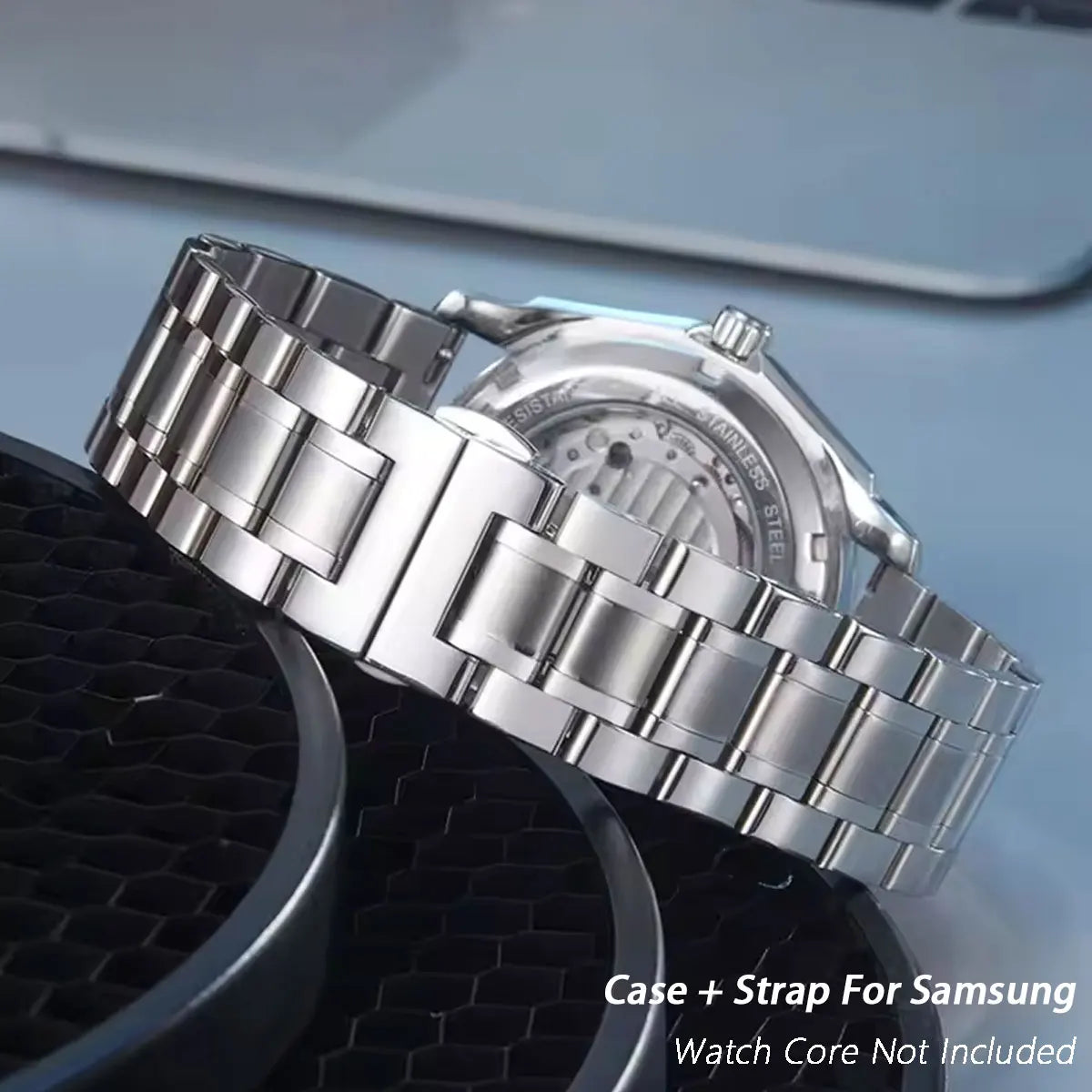 Stainless Steel Watch Band + Case for Samsung Galaxy Watch 8 40mm 44mm, Full Cover Metal Strap