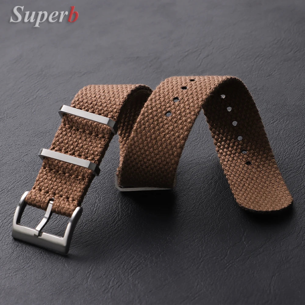 Nouveau Bracelet de montre en Nylon nervuré 20mm 22mm Bracelet de montre universel boucle militaire lavable Bracelet pour hommes bracelets accessoires de montre