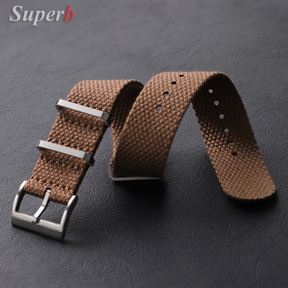 Nouveau Bracelet de montre en Nylon nervuré 20mm 22mm Bracelet de montre universel boucle militaire lavable Bracelet pour hommes bracelets accessoires de montre