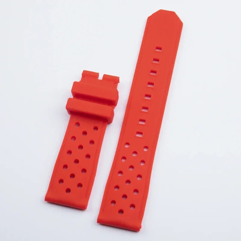 22/24mm Soft Silicone Watch Strap for Tag Heuer, Racing F1 WAZ2113, Sport, Diving, Waterproof Rubber Band with Pin Buckle for Men