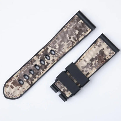 Bracelets de montre en toile et caoutchouc, 26-24mm, bracelet de montre camouflage pour la marque Garmin Diesel JEEP Panerai Luminor, bracelet de marque Diesel